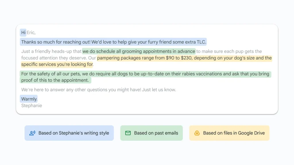 personalized smart replies in gmail