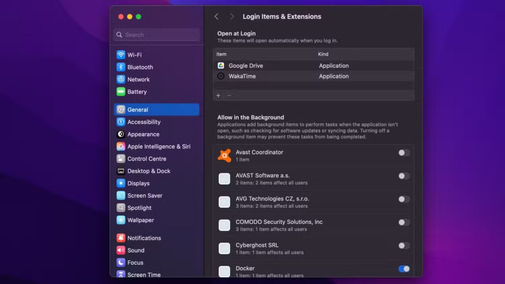 viewing all the apps that start at login on macos