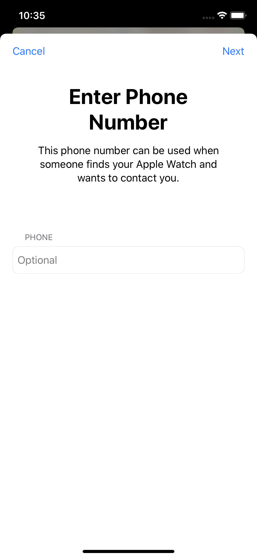 set phone number for lost watch