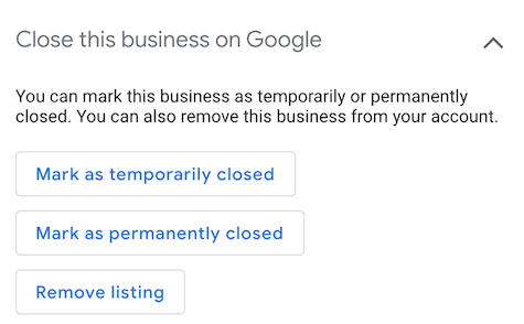 google my business temporary close 1