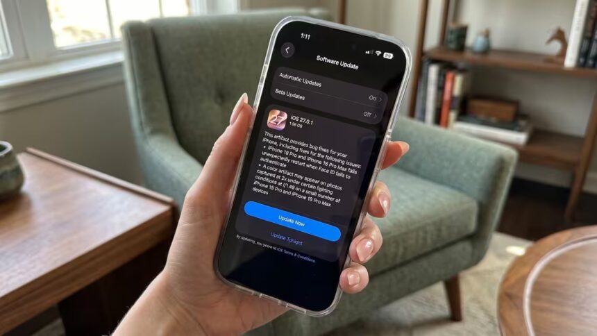 Apple випустила iOS 27.0.1: оновлення усуває перезавантаження iPhone 18 Pro через збій Face ID