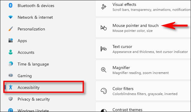 win11 accessibility mouse pointer