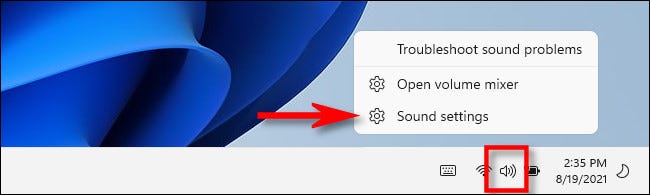 win11 taskbar open sound settings 1