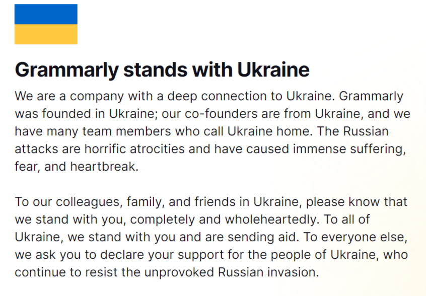 Grammarly заблокувала свої продукти та сервіси в Росії та Білорусі