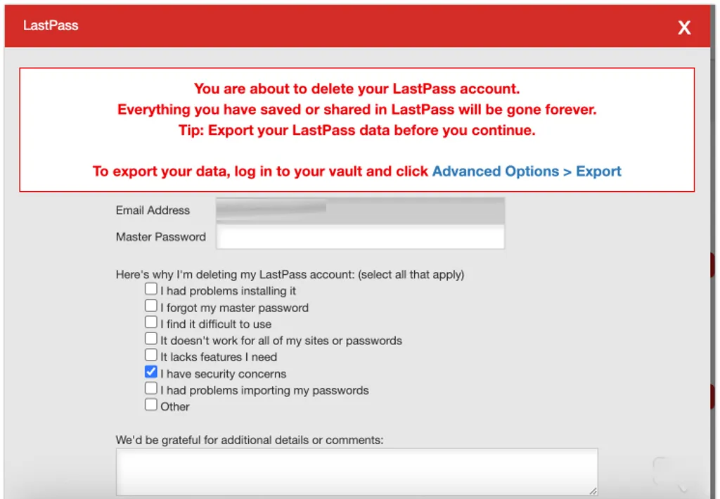 Як повністю видалити ваші дані з серверів LastPass