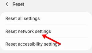 reset network settings android samsung
