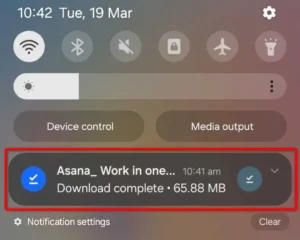 Відкриття APK додатку Asana на пристрої Android