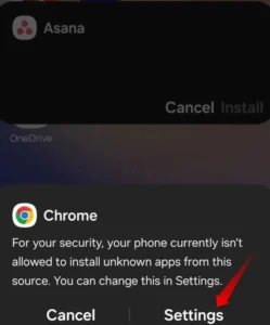 Відкрийте налаштування Android, щоб увімкнути дозвіл на встановлення невідомих додатків