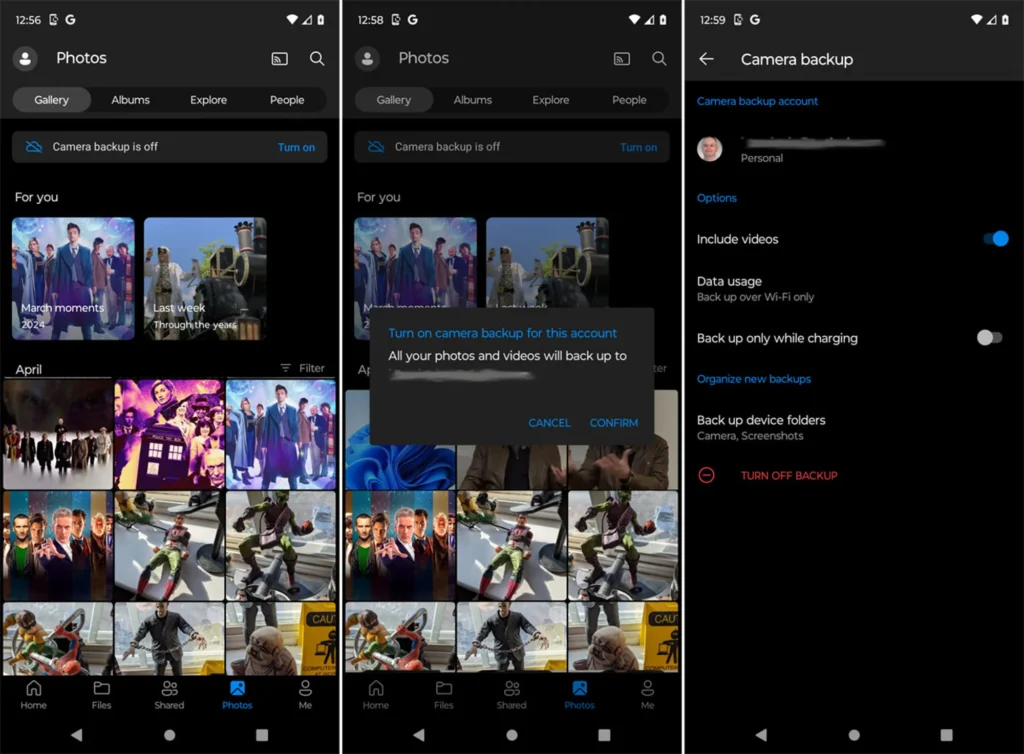 Налаштування OneDrive зі зразками фотографій на телефоні Android