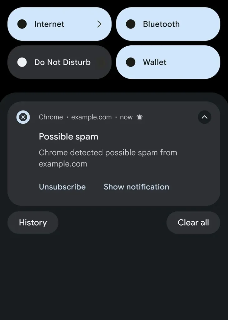 google spam notification