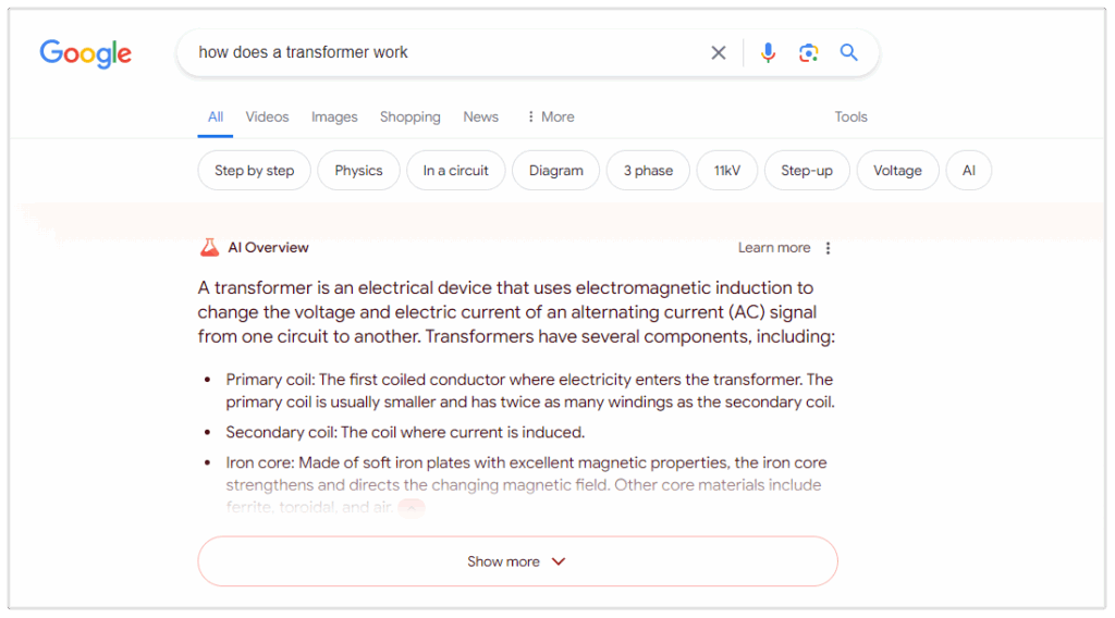 google ai overview example
