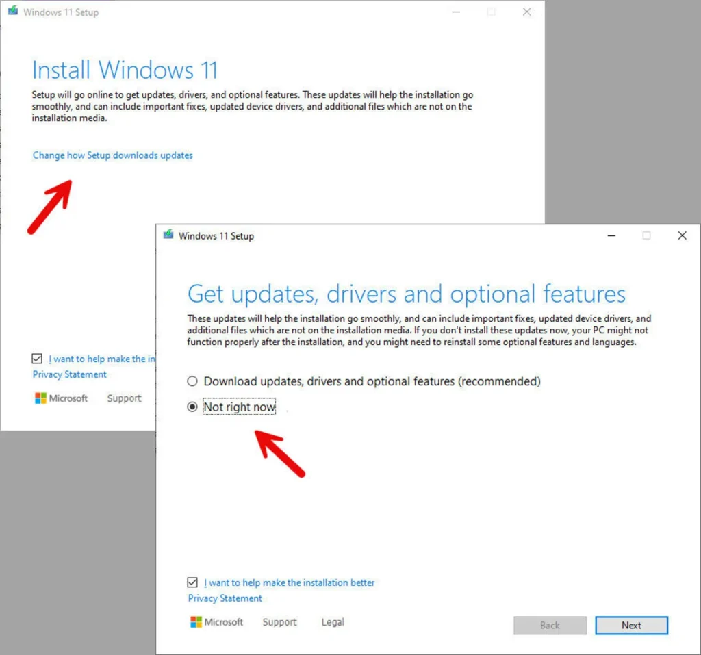 choose how setup downloads updates