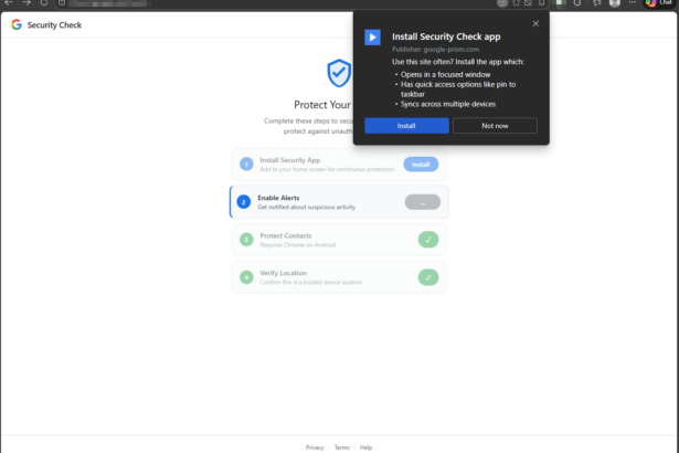 Фейковий сайт Google встановлює PWA для крадіжки паролів і кодів 2FAкторної автентифікації