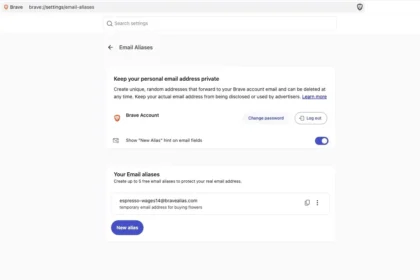 Brave приховує справжню адресу пошти під час реєстрації на сайтах