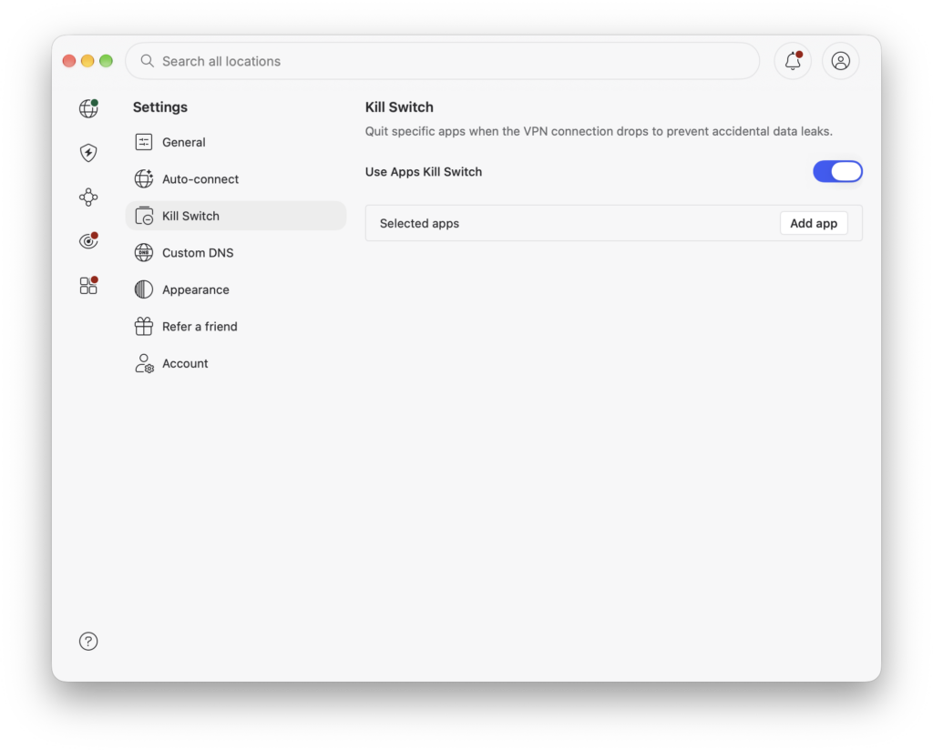 Nord VPN kill switch
