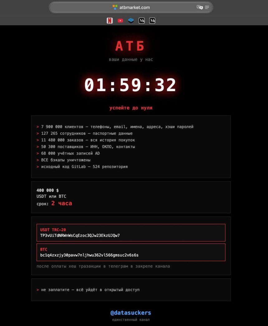Атака на сайт АТБ: що заявляють хакери DataSuckers, що відповідає компанія і що робити клієнтам
