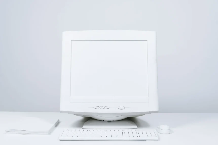 Як перевірити, чи оновилась Windows 10 на Вашому комп'ютері? 11 Мінімалістичний білий комп’ютерний робочий стіл з монітором