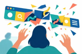 Жінка з піднятими руками дивиться на кольорові вкладки з хробаками